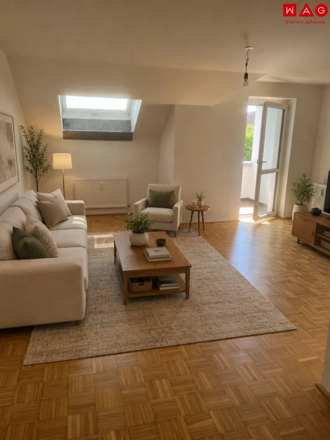 KI generiertes Wohnzimmer