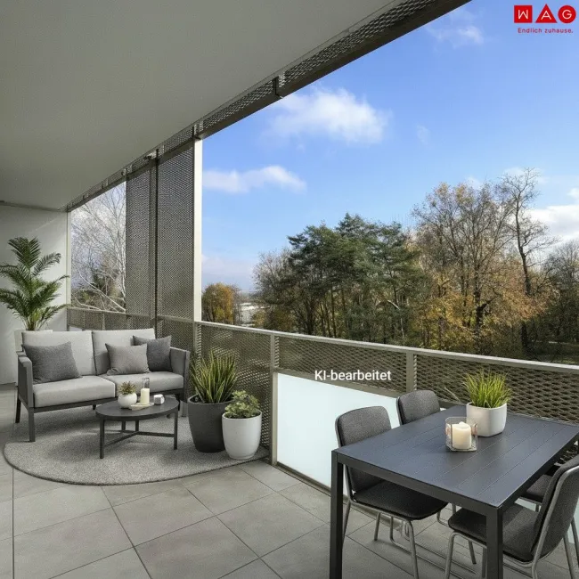 Möblierungsvorschlag Balkon KI generiert