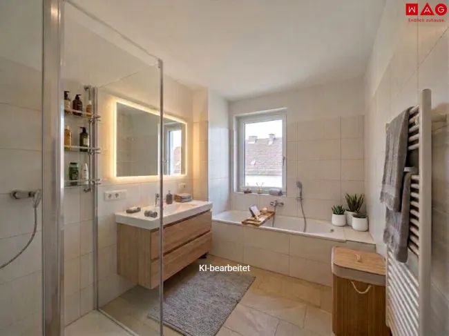 Badezimmer möbliert KI generiert