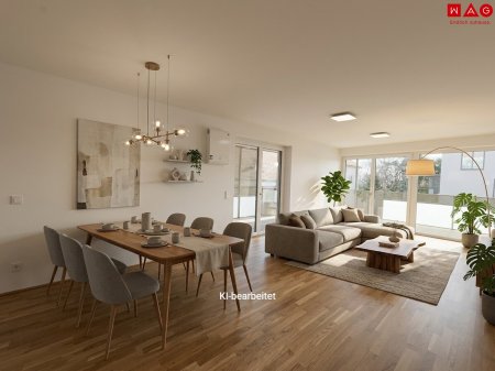 Wohnzimmer möbliert KI generiert