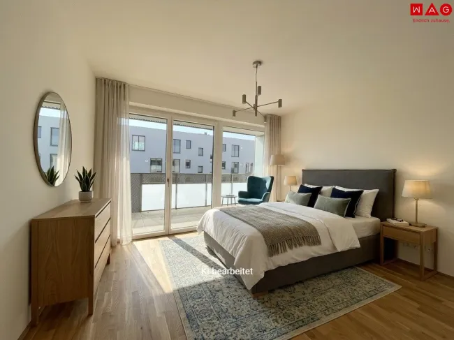 Schlafzimmer möbliert KI generiert