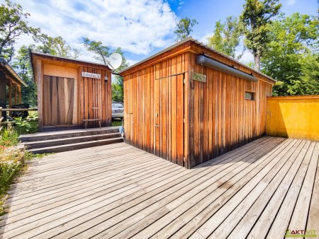 Winterfeste Tiny Houses mit Terrasse auf Pachtgrund am Röcksee. - Ihr Feriendomizil nahe Mureck.