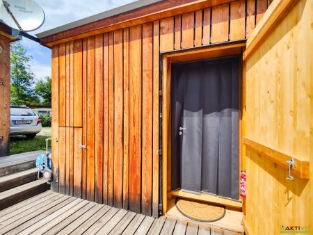 Winterfeste Tiny Houses mit Terrasse auf Pachtgrund am Röcksee. - Ihr Feriendomizil nahe Mureck.