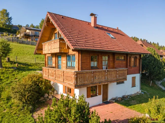 Charmantes Holzhaus in naturnaher Ruhelage mit Bergblick - Titelbild