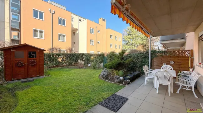 Gepflegte Gartenwohnung mit Terrasse und Garagenplatz in Graz-Wetzelsdorf. - Titelbild