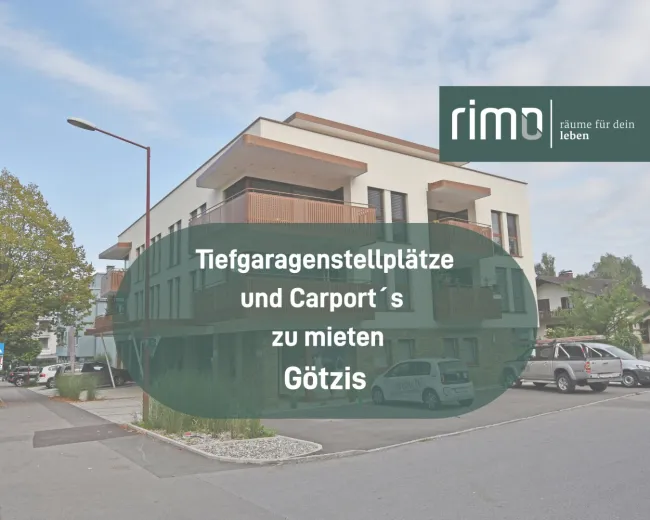 Tiefgaragenparkplätze und Carports für KFZs in Götzis / Nähe Garnmarkt zu VERMIETEN - Titelbild