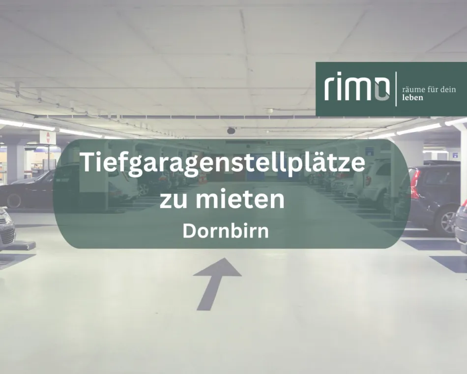 Tiefgaragenplätze in Dornbirn in der Nähe vom Messepark zu mieten. - Titelbild