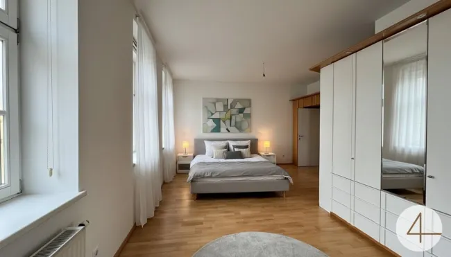 Wohn- oder Schlafzimmer KI eingerichtet