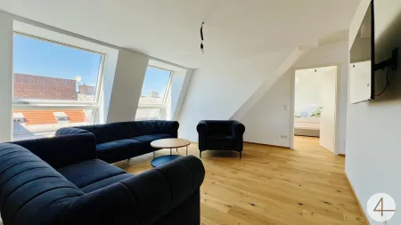 500m zur U3 - Erstbezug - 3-Zimmer-Dachgeschosswohnung mit ruhiger Sonnenterrasse - Klimaanlage
