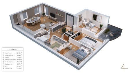 4-Zimmer-Eigentumswohnung 1030 Wien | 72 m² | Saniert I 2 Loggien, Garage & Keller | sanierter Wohntraum am Rennweg