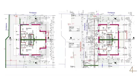 782 m² Grundstück | Doppelhaus | ca. 385 m² Wohnnutzfläche möglich | Eigengärten bis ca. 357,9 m² gesamt | Baubewilligt