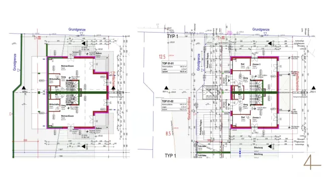 782 m² Grundstück | Doppelhaus | ca. 385 m² Wohnnutzfläche möglich | Eigengärten bis ca. 357,9 m² gesamt | Baubewilligt - Bild