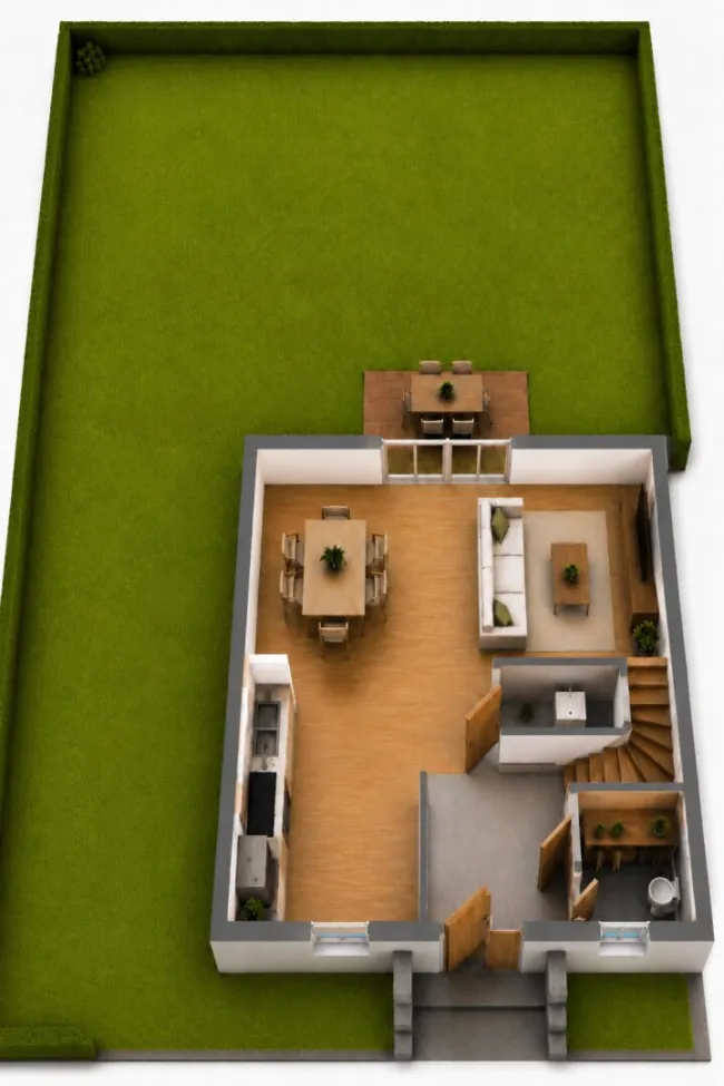 Knittelfeld - Landschach: Modernes Eck-Reihenhaus in familienfreundlicher Lage - Haus 1 - Bild