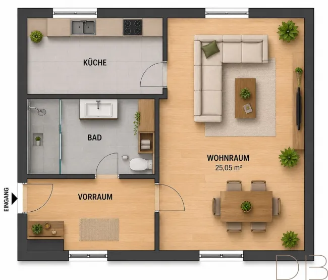 DB IMMOBILIEN | 1-Zimmer-Wohnung in Ruhelage am Wienerwald in Mödling - Titelbild