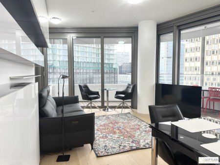 Erstbezug Danube Flats! Komplett möblierte 2-Zimmer-Wohnung mit zwei Terrassen in U-Bahn-Nähe