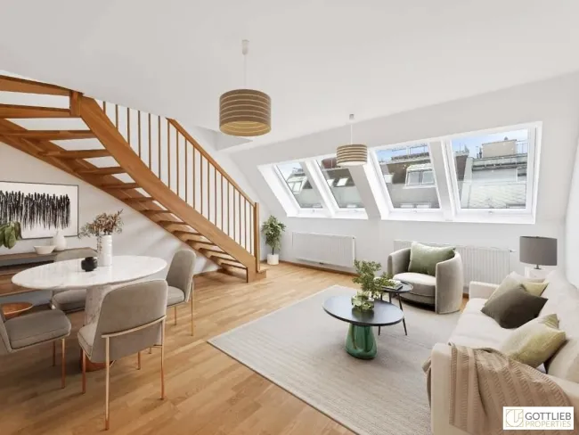Bestlage Servitenviertel! Sonnendurchflutete 2-Zimmer-Dachgeschoss-Wohnung in Ruhelage - Titelbild