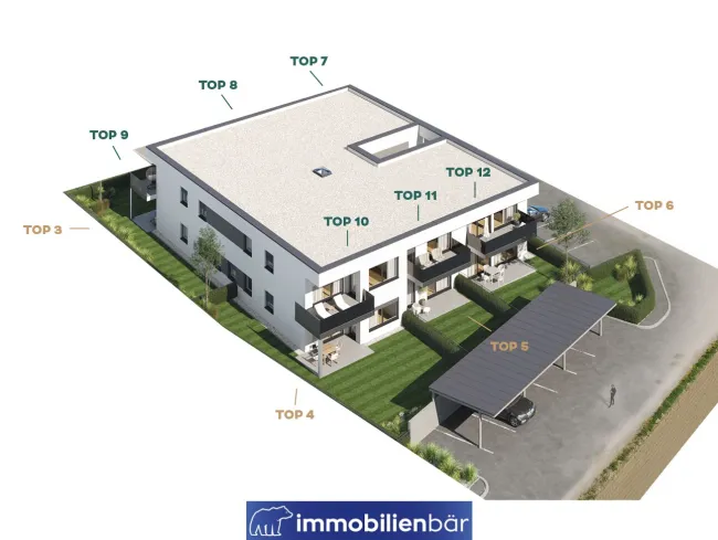 Helle Gartenwohnung mit 4 Zimmer und Carport - Jetzt Rohbau besichtigen! - Bild