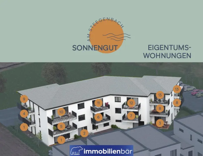 Top 8 - Eigentumswohnung - Wohngut am Steegenbach - 8% Frühkäuferrabatt - traumhaft schön - ca. 79m² - Bild