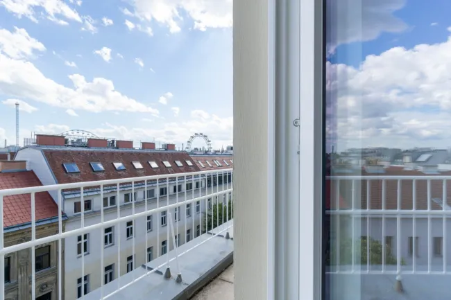 Blick aus dem Fenster Richtung Prater