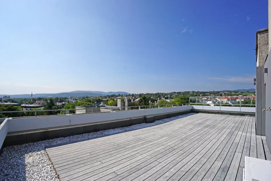 Anninger-Blick: Penthouse-Wohnung | 131 m² Wfl. | 80 m² Dachterrasse | PKW-Stellplatz | riesiger Gemeinschaftsgarten - Titelbild