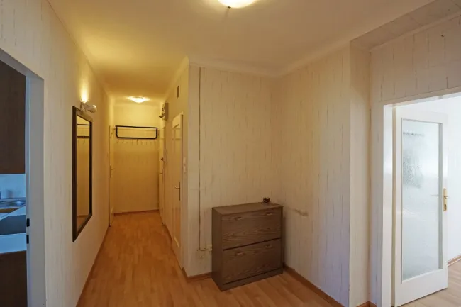 Vorzimmergang: hinten links WC, rechts, Abstellraum und Wohnungseingang