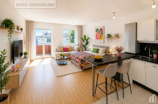 Neuwertige 1-Zimmer Wohnung mit Balkon | Sofortbezug mit Küche | Traun - Bild