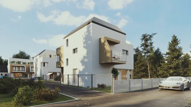 Blick auf Haus 1