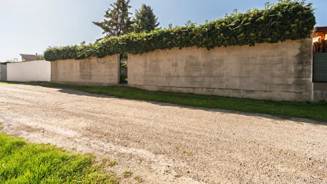 Hinterseite Grundstück Ausgang in den Garten