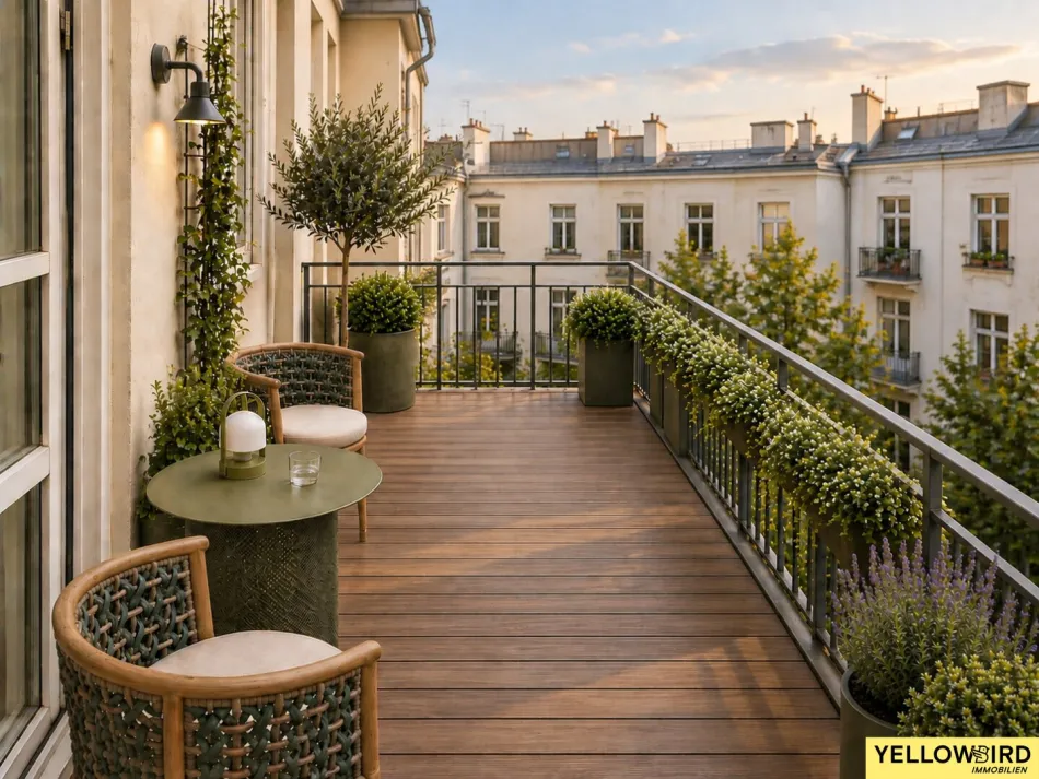 Helle, sanierungsbedürftige 2-Zimmer-Wohnung mit künftigem innenhofseitigem Balkon in Ruhelage nahe dem Belvedere - Bild