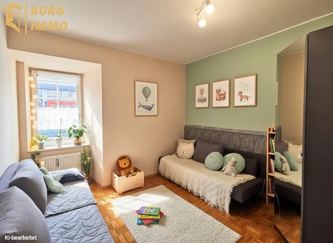 Ein Ort zum Wohlfühlen – 3-Zimmer-Wohnung mit sonnigem Garten, Bergblick und eigenem Parkplatz - Bild