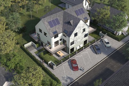 Privilegierte Lage trifft außergewöhnliches Design – Sternförmiges Wohnjuwel bei Eßling mit Eigengrund & 2 Stellplätzen