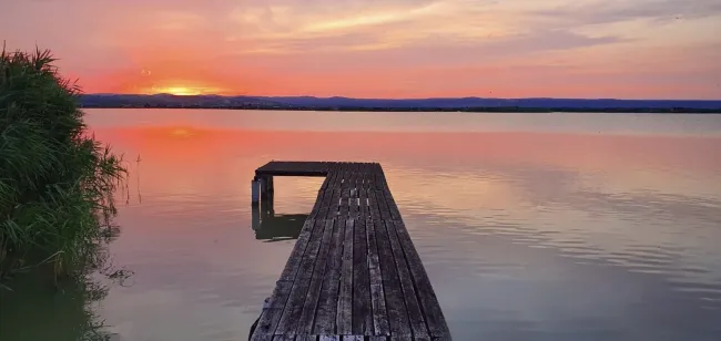 Sonnenuntergang - noch mit altem Steg