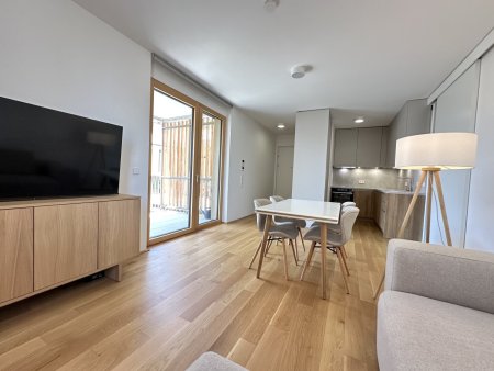 WUNDERSCHÖNE VOLLMÖBLIERTE 2-ZIMMER-NEUBAUWOHNUNG MIT SONNIGER TERRASSE