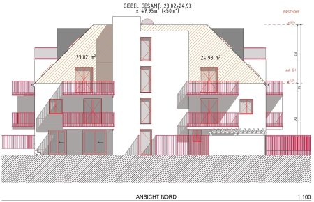 720m² Grundstück mit bewilligtem Projekt gewichtete Fläche 854,57 m² + Gärten*