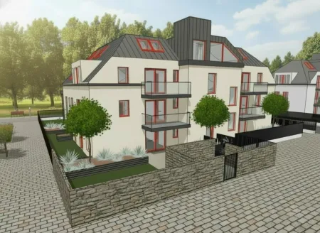 Bewilligtes Projekt mit 16 Wohnungen, Tiefgarage und Gärten - 1320m²