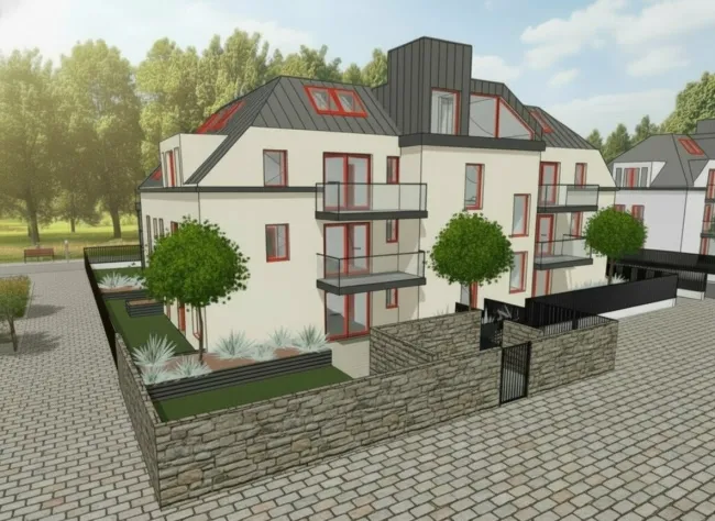 Bewilligtes Projekt mit 16 Wohnungen, Tiefgarage und Gärten - 1320m² - Titelbild