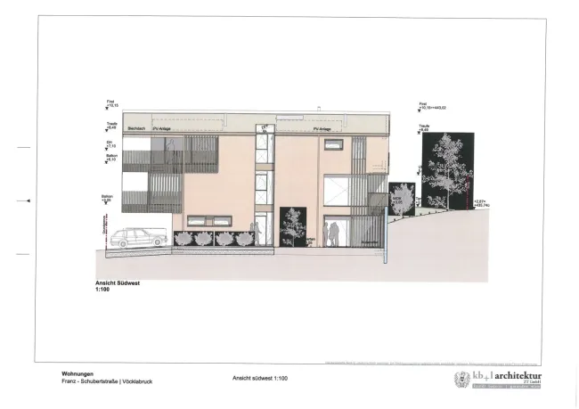 ( Bauprojekt ) !! Baugrund inkl. Baugenehmigung für 3 Wohnungen in Vöcklabruck: mit Garten, Terrasse, 2 Balkonen & 3 Stellplätzen! - Bild