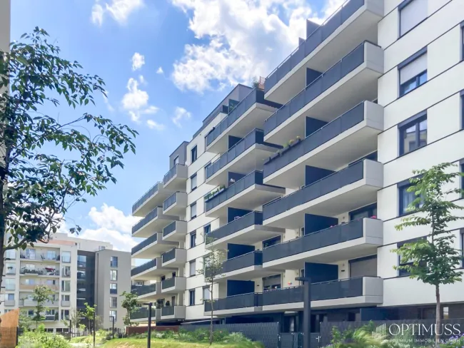 AM KIRSCHBLÜTENPARK WOHNEN !!! Moderne 3-Zimmer-Neubauwohnung mit 2 Balkonen und Garagenplatz zu verkaufen! - Bild