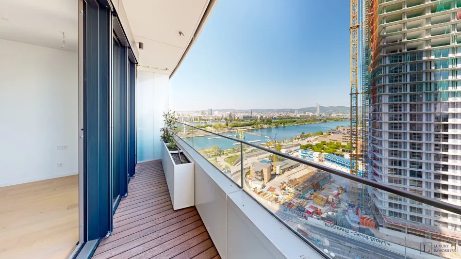 Stilvolle 2-Zimmer-Wohnung mit Balkon im DANUBEFLATS - Titelbild