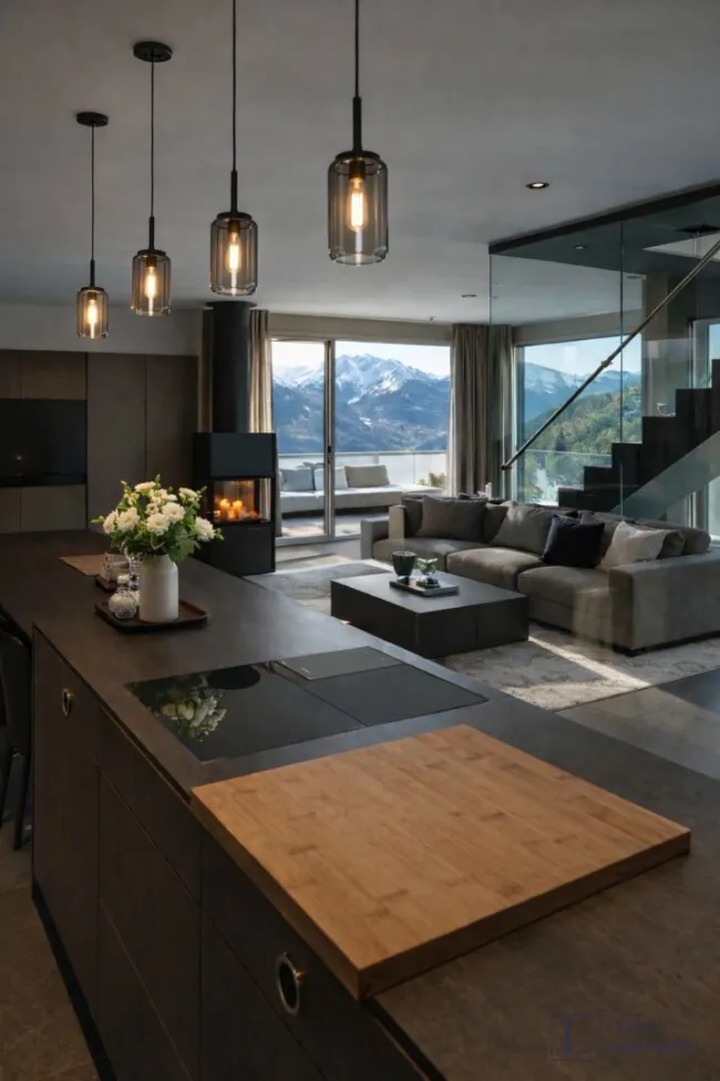 Luxuriöse Villa mit Panoramablick auf die Alpen - Bild