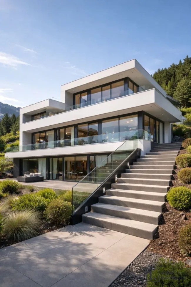 Luxuriöse Villa mit Panoramablick auf die Alpen - Titelbild