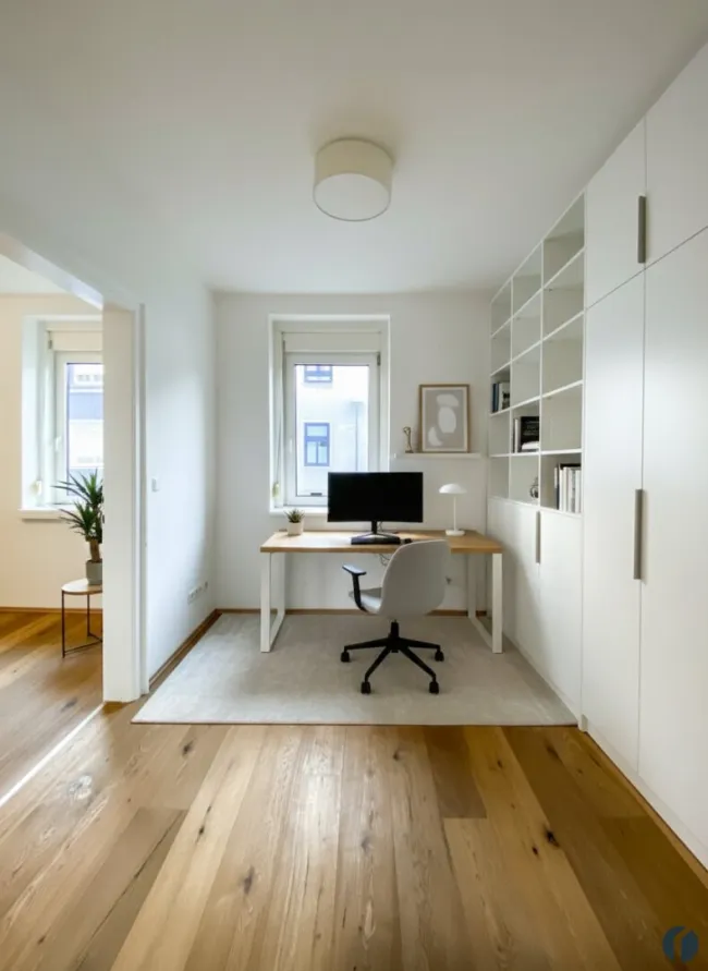 Kleines Zimmer als Büro KI-generiert